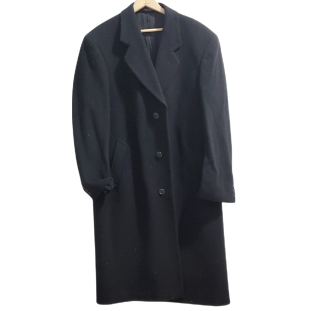 Di Silver Men's black long coat 42R